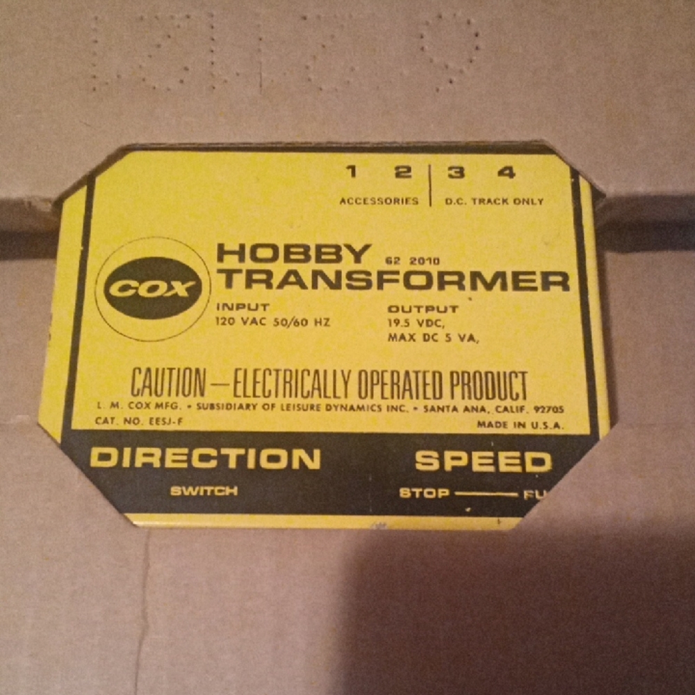 New In Box Cox Hobby Transformer
